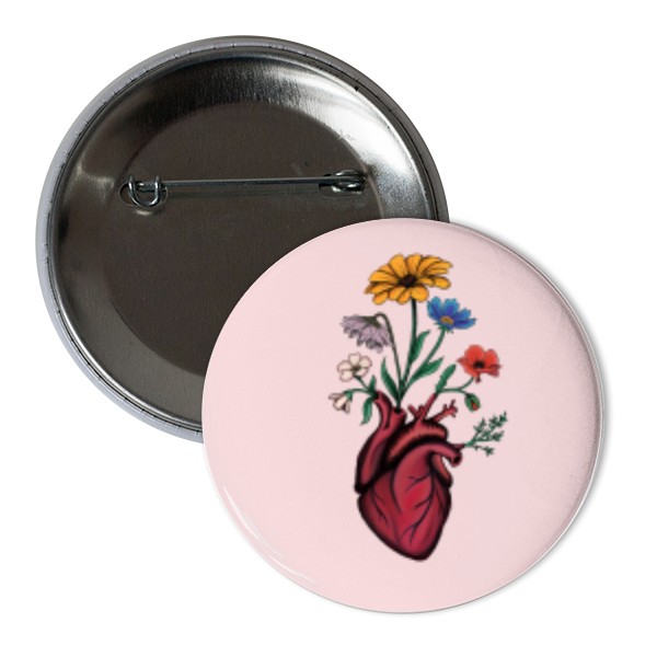 Odznáček  s potiskem Srdce plné života - Color